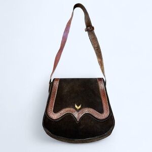 Grunge Brown Leather Shoulder Bag!